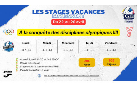 Les Stages vacances reviennent