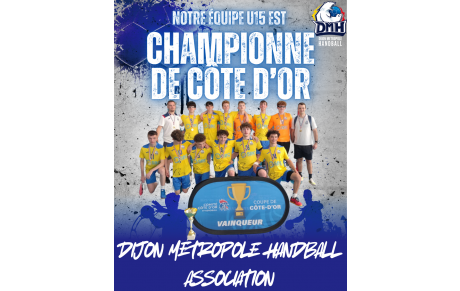 Nos U15 Champions de Côte d'Or